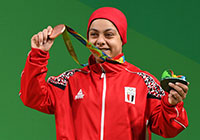 Sara Samir, médaillée de bronze en haltérophilie
