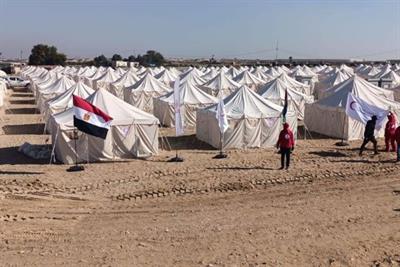 Nouveau camp de réfugiés érigé par l’Egypte à Khan Younès